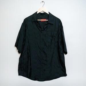 424 Black Button Down Short Sleeve Shirt Size XL